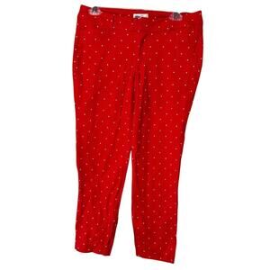 Old Navy Women’s Pixie Chino Pants  Size 8  Red & White Polka Dot